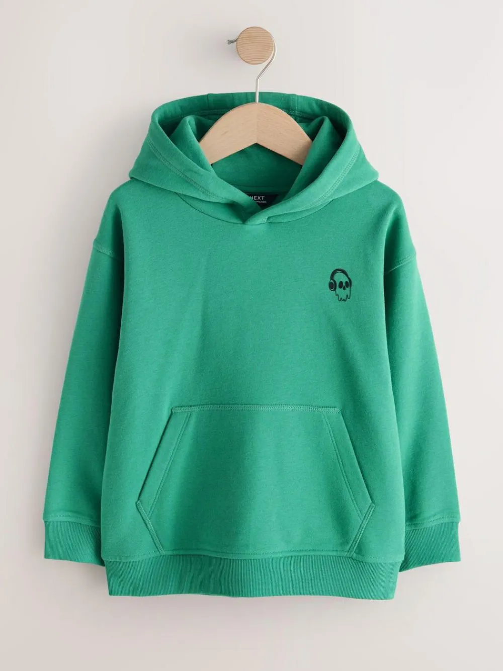 Next Mid Green Skull Sign Off Hoodie (3-16yrs)^BOY Sweatshirts & Hoodies
