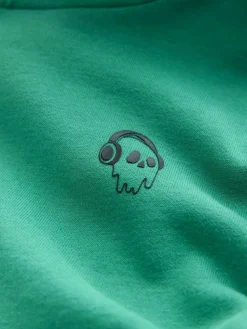 Next Mid Green Skull Sign Off Hoodie (3-16yrs)^BOY Sweatshirts & Hoodies