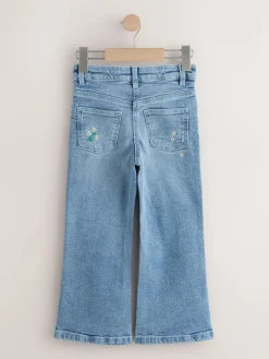 Best Next Mid Wash Floral Embroidered Flare Jeans (3-16yrs)