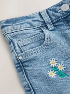 Best Next Mid Wash Floral Embroidered Flare Jeans (3-16yrs)