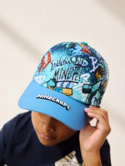 New Next 100% Cotton Cap (3-16yrs) Minecraft Grafitti