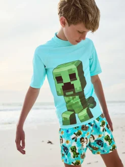Hot Next Minecraft Rash Vest (3-16yrs)