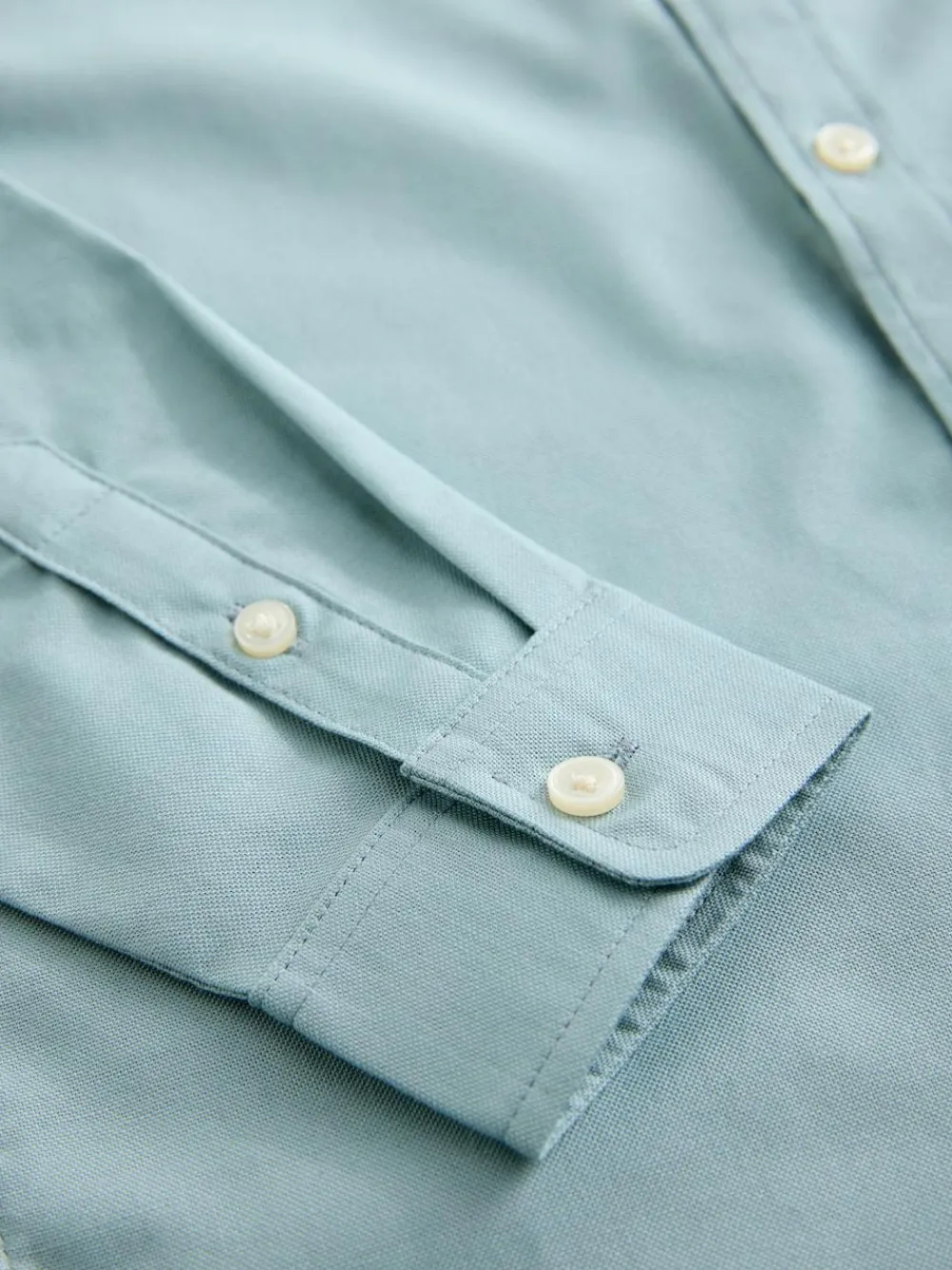 Hot Next Long Sleeve Grandad Collar Oxford Shirt (3-16yrs) Mineral Green