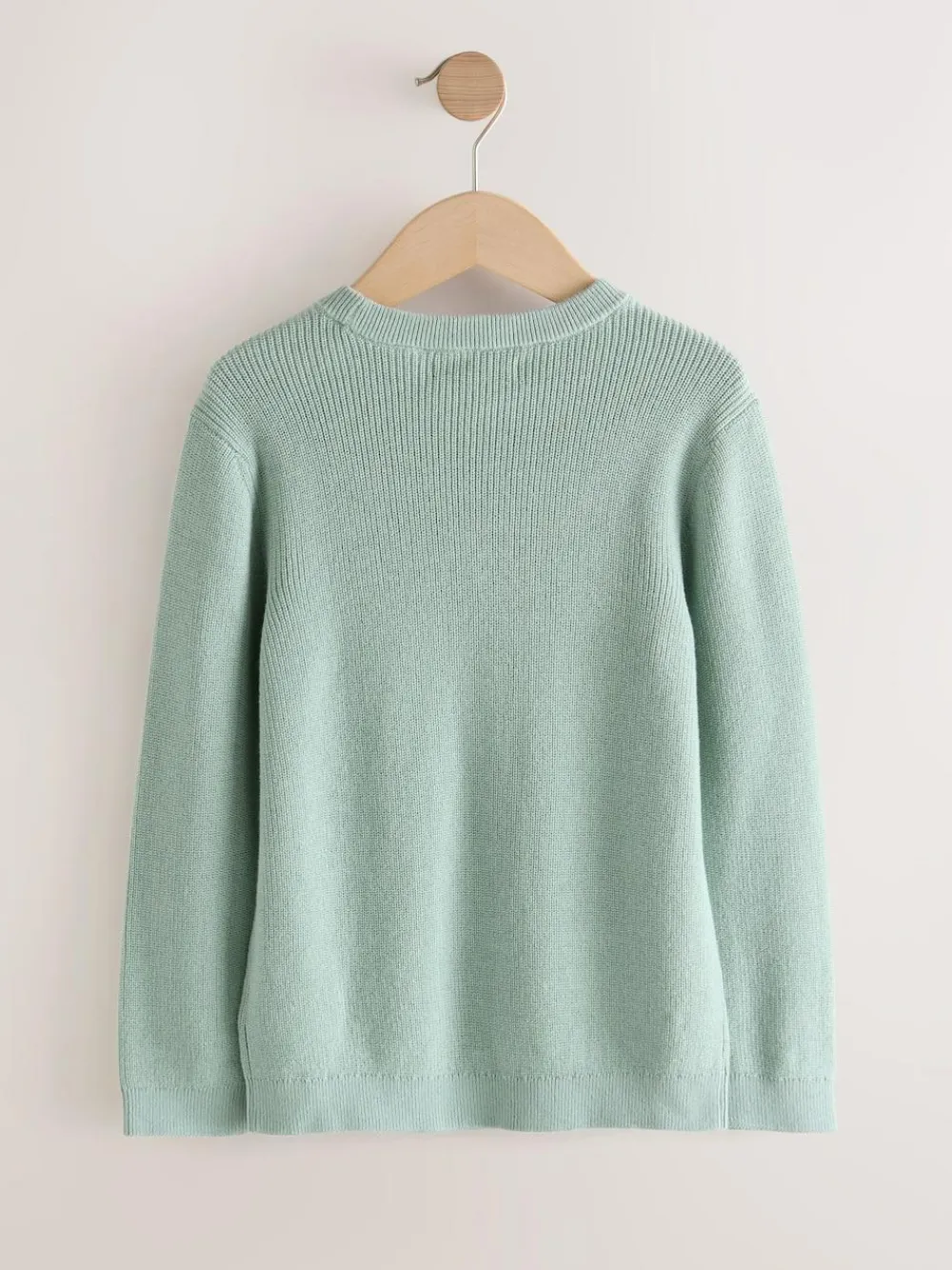 Next Mineral Green Without Stag Cotton Crew Neck Knitted Jumper (3-16yrs)^BOY Knitwear & Sweaters|Knitwear
