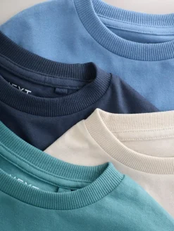 Outlet Next Mineral Green/Blue Short Sleeve Stag Embroidered T-Shirts 4 Pack (3-16yrs)