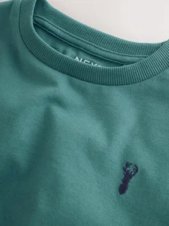 Outlet Next Mineral Green/Blue Short Sleeve Stag Embroidered T-Shirts 4 Pack (3-16yrs)