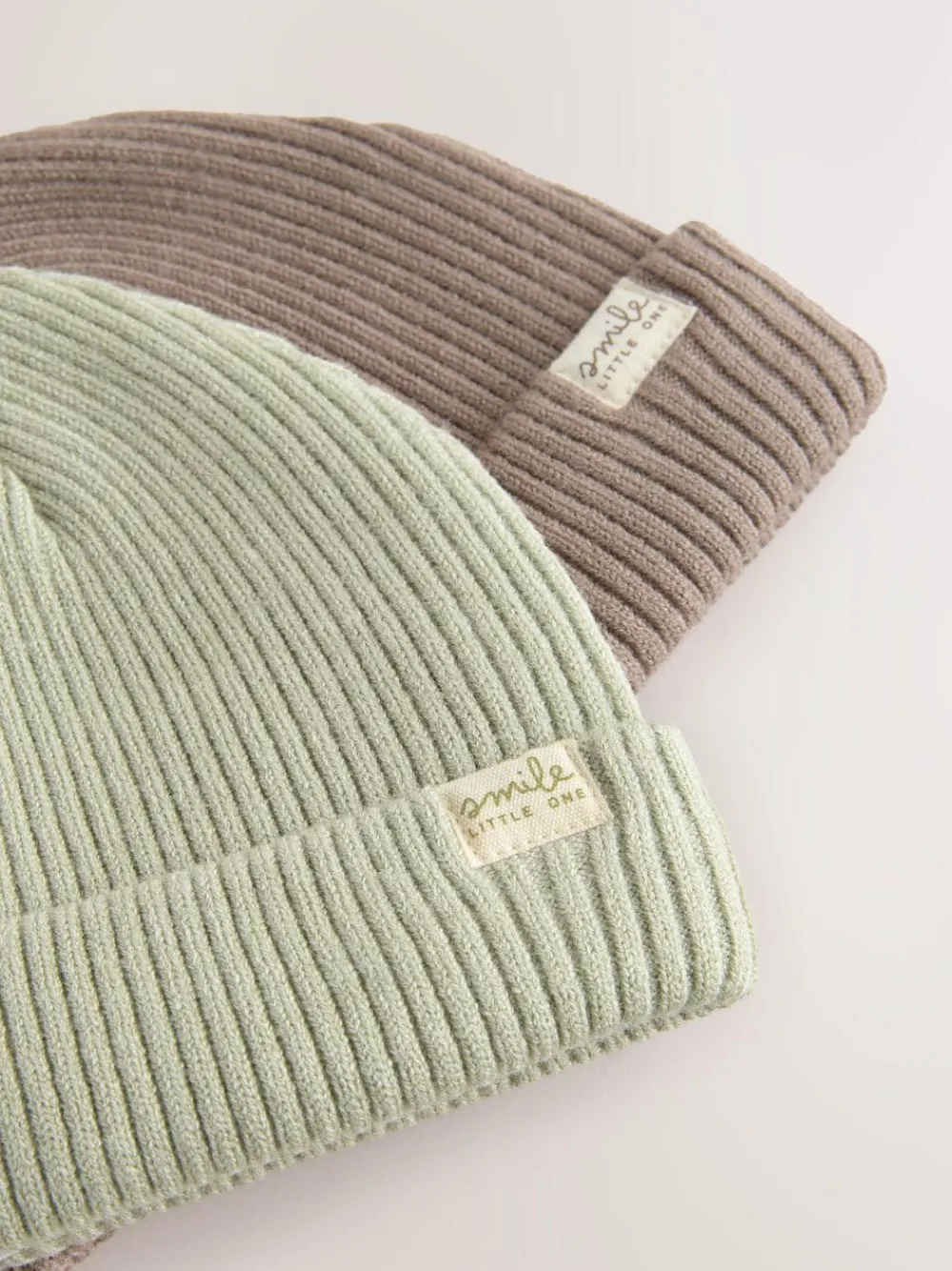 Next 2 Pack Baby Beanie Knitted Hats (0mths-2yrs) Minerals