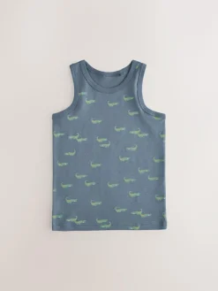 Sale Next Mini Safari Print 100% Cotton Vests 5 Pack (1.5-8yrs)