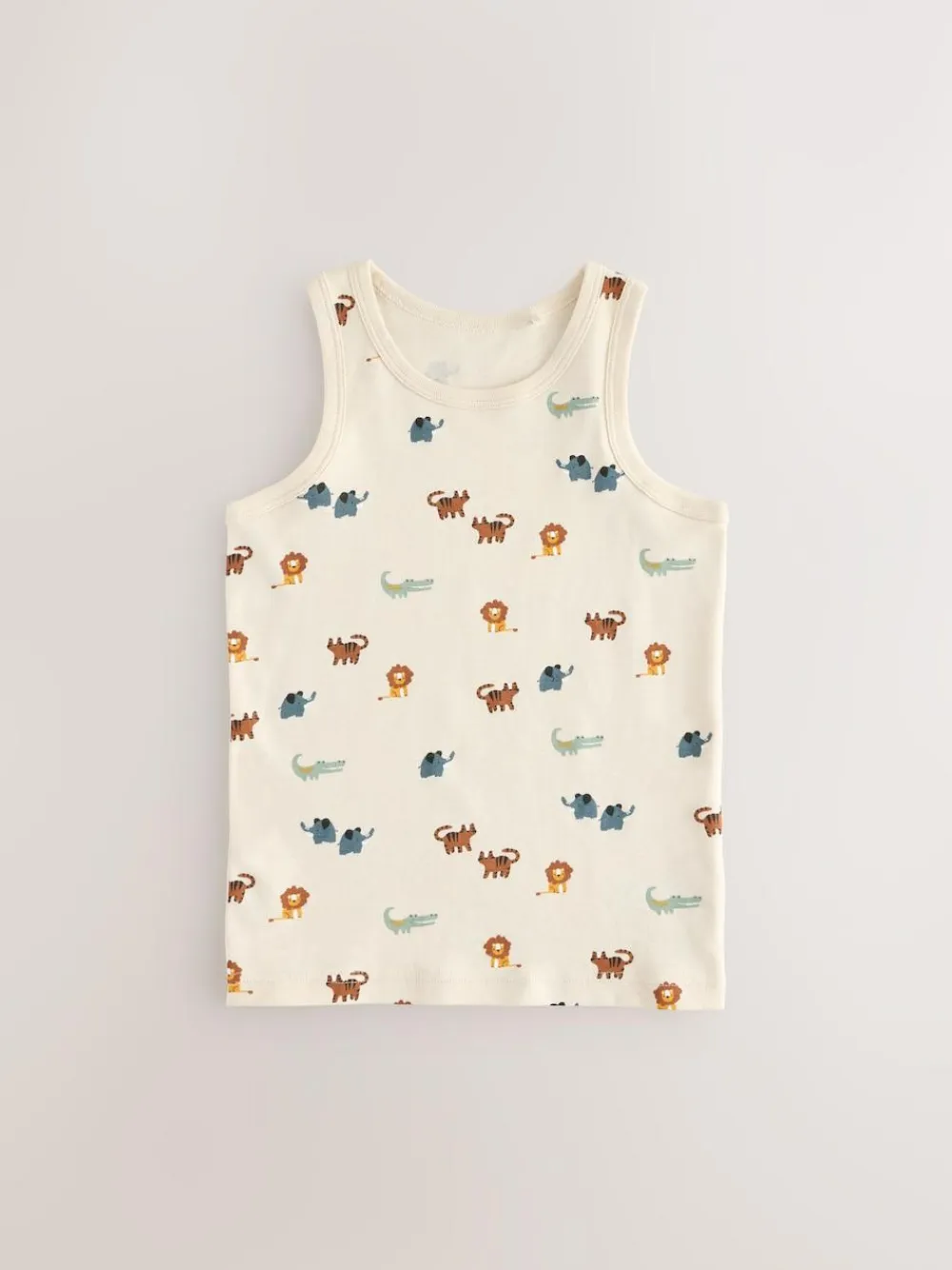 Sale Next Mini Safari Print 100% Cotton Vests 5 Pack (1.5-8yrs)
