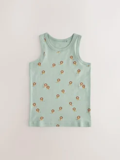 Sale Next Mini Safari Print 100% Cotton Vests 5 Pack (1.5-8yrs)