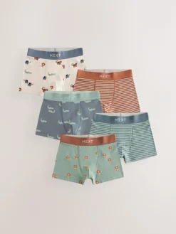 New Next Junior Character Trunks 5 Pack (1.5-16yrs) Mini Safari Print