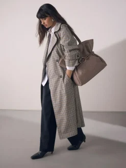 Next Mink Brown Felt Belted Shoulder Bag^Women Bags