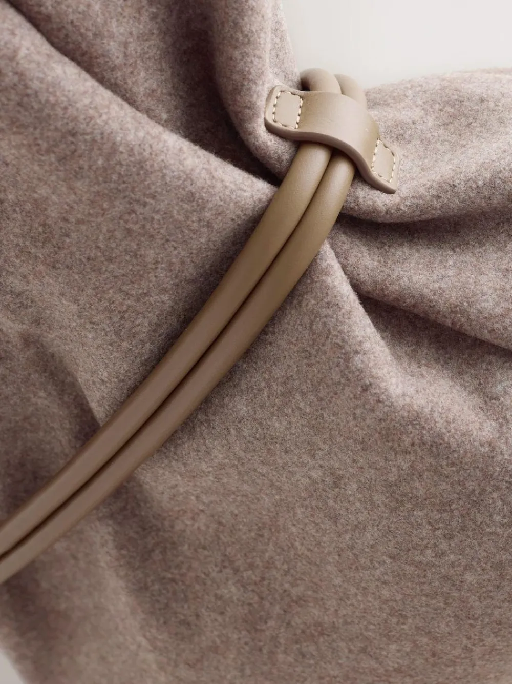 Next Mink Brown Felt Belted Shoulder Bag^Women Bags