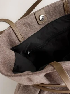 Next Mink Brown Felt Belted Shoulder Bag^Women Bags