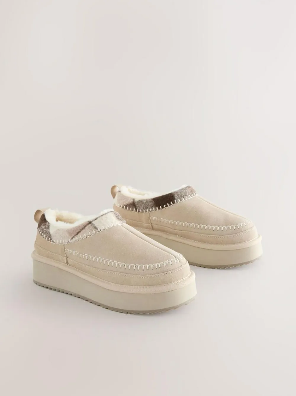 Next Forever Comfort® Leather Fur Lined Cosy Platform Shoes^Women Flats