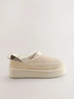 Next Forever Comfort® Leather Fur Lined Cosy Platform Shoes^Women Flats