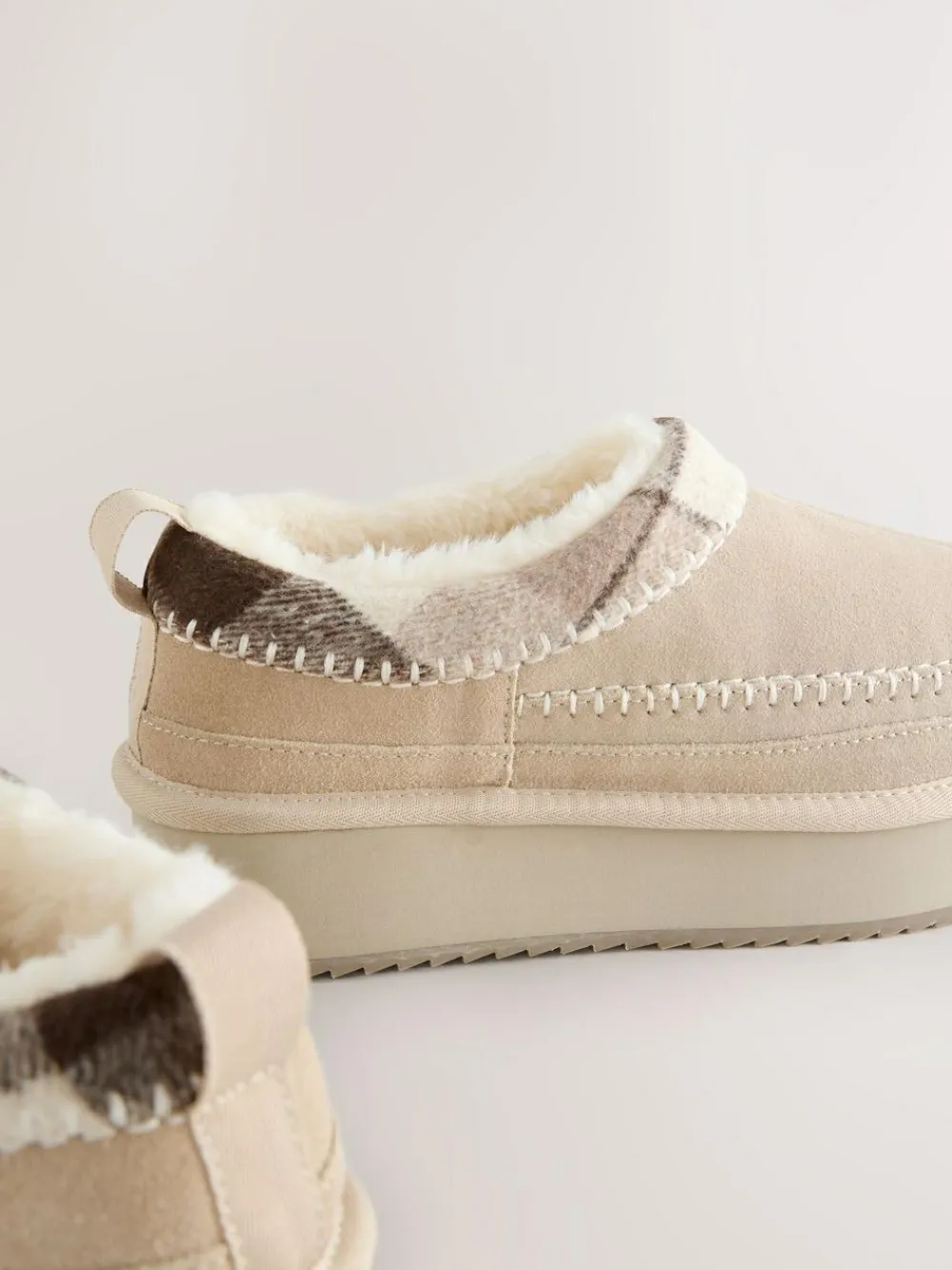 Next Forever Comfort® Leather Fur Lined Cosy Platform Shoes^Women Flats