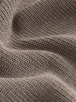 Outlet Next Long Sleeve Quarter Zip Knitted Polo Shirt (3mths-7yrs) Mink Brown