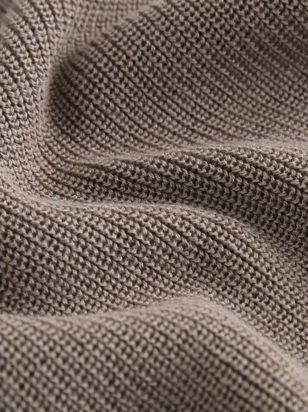 Outlet Next Long Sleeve Quarter Zip Knitted Polo Shirt (3mths-7yrs) Mink Brown