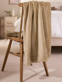 Hot Next Mink Brown Plush Fleece Throw