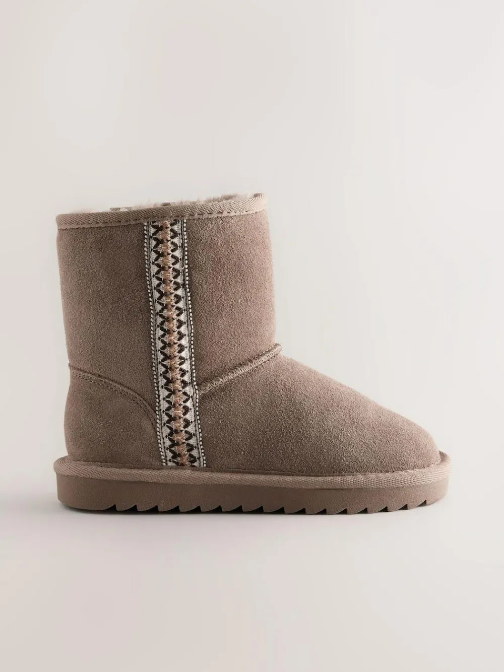 New Next Water Repellent Suede Pull On Boots Mink Brown