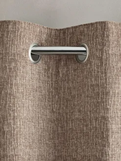 Next Mink Natural Heavyweight Chenille Eyelet Lined Curtains^ Curtains & Blinds