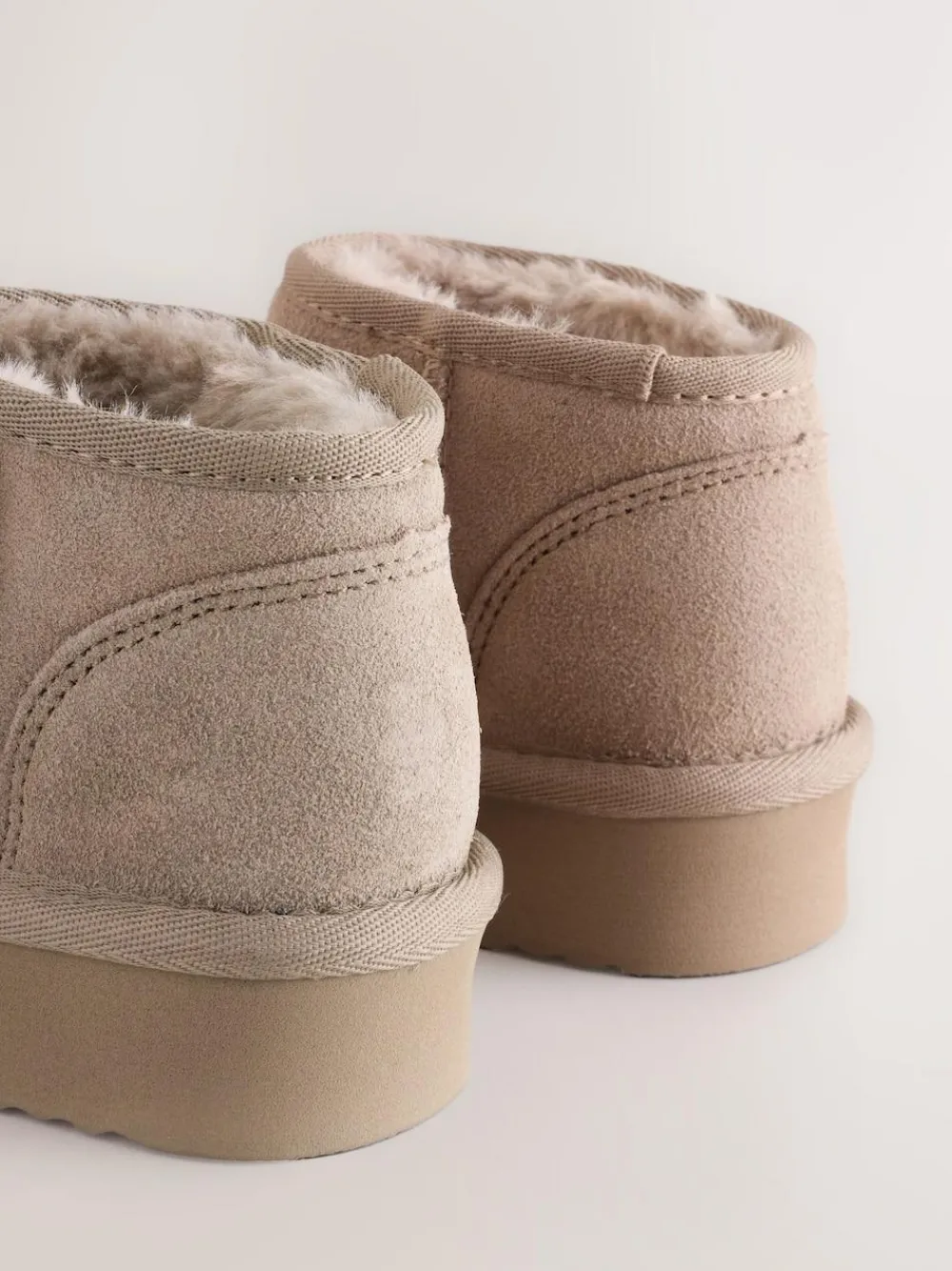 Hot Next Mink Standard Fit (F) Flatform Mini Warm Lined Water Repellent Suede Pull-On Boots