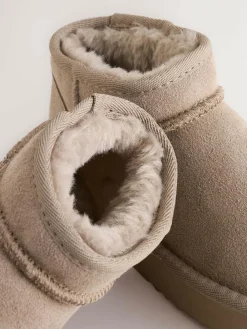 Hot Next Mink Standard Fit (F) Flatform Mini Warm Lined Water Repellent Suede Pull-On Boots