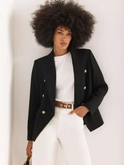 Mint Velvet Black Double Breasted Blazer^Women Suits & Tailoring|Blazers