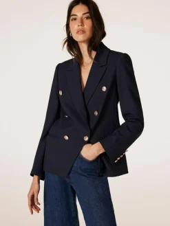 Discount Mint Velvet Blue Double Breasted Blazer