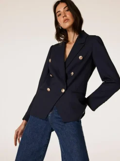 Discount Mint Velvet Blue Double Breasted Blazer