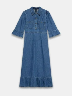 Mint Velvet Blue Indigo Denim Midi Shirt Dress^Women Dresses|Midi Dresses