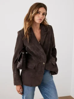 Discount Mint Velvet Brown Suede Blazer