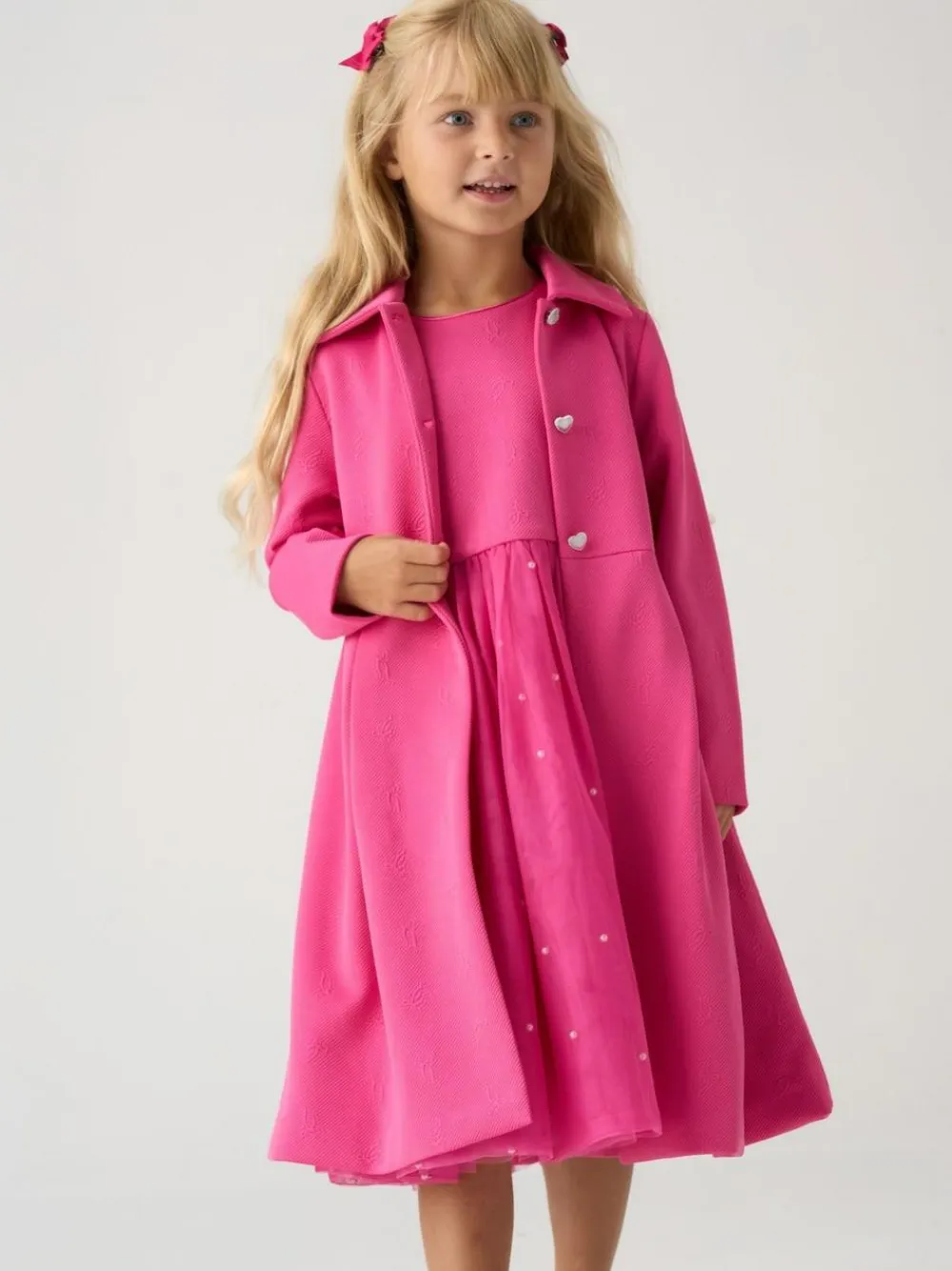 Miss Pink Jacquard Bows Jacket and Sequin Dress Set^ Dresses|Occasionwear