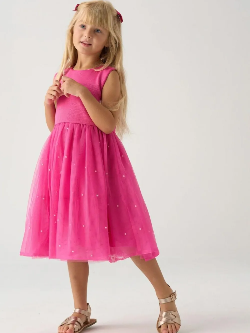 Miss Pink Jacquard Bows Jacket and Sequin Dress Set^ Dresses|Occasionwear