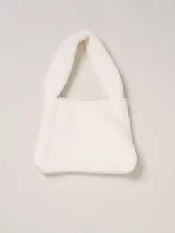 Hot Miss Faux Fur White Gilet Bag Rib Top and Skirt Set