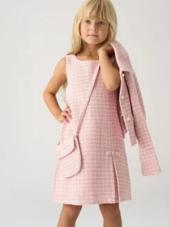 Miss Pink Tweed Check Jacket, Dress and Bag Set^ Sets & Coords|Dresses