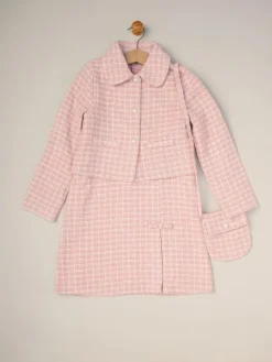 Miss Pink Tweed Check Jacket, Dress and Bag Set^ Sets & Coords|Dresses