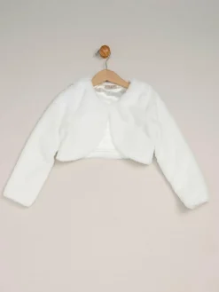 Clearance Miss Waterfall Sequin Dress and Faux Fur Bolero Set Pink