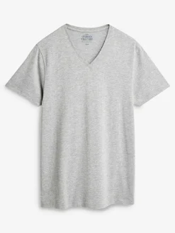 New Next Slim Fit 100% Cotton V-Neck Layering T-Shirts 5 Pack Mixed