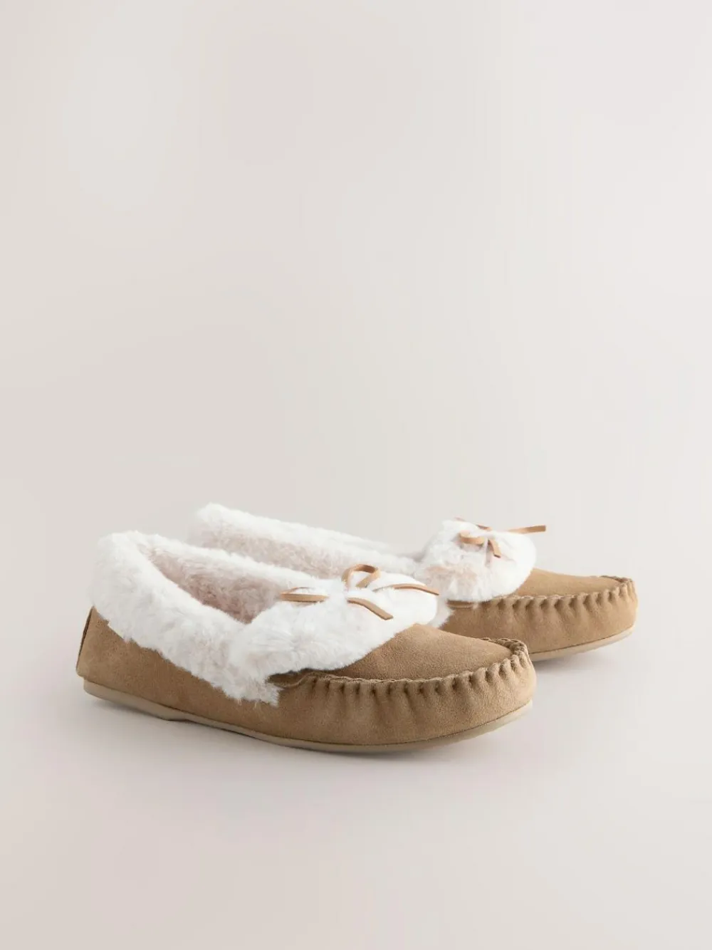 Clearance Next Mocha Brown Moccasin Suede Slippers