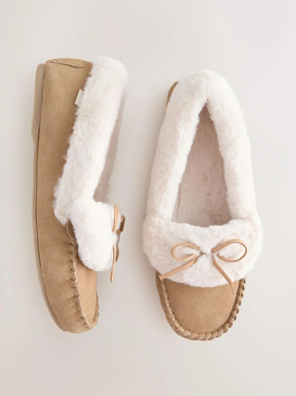 Clearance Next Mocha Brown Moccasin Suede Slippers