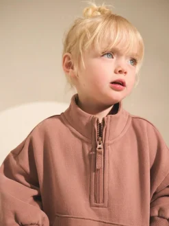 Clearance Next Mocha Brown Quarter Zip Sweatshirt (3mths-7yrs)