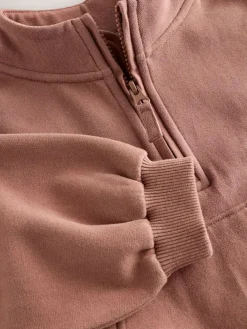 Clearance Next Mocha Brown Quarter Zip Sweatshirt (3mths-7yrs)