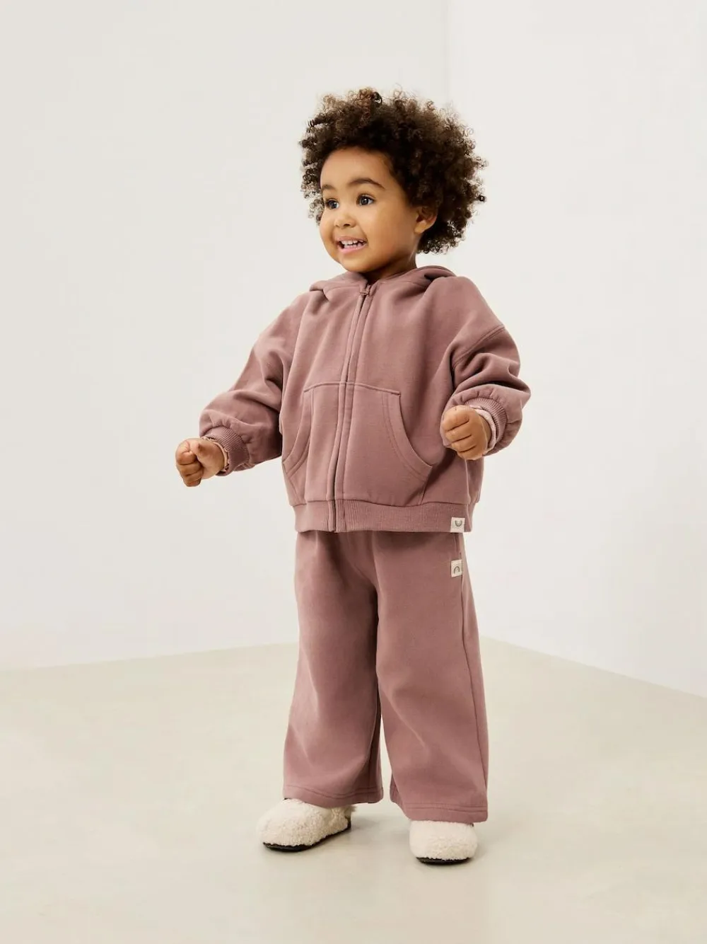 Online Next Mocha Brown Wide Leg Sweat Joggers (3mths-7yrs)