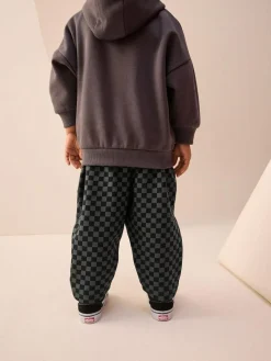 Next Mono Checkerboard Single Wide Leg Jersey Joggers (3mths-7yrs)^BOY Joggers|Jeans & Joggers
