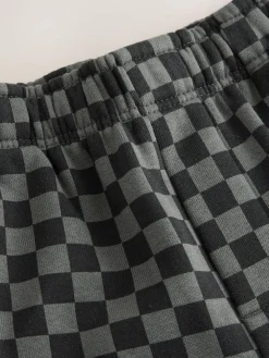 Next Mono Checkerboard Single Wide Leg Jersey Joggers (3mths-7yrs)^BOY Joggers|Jeans & Joggers