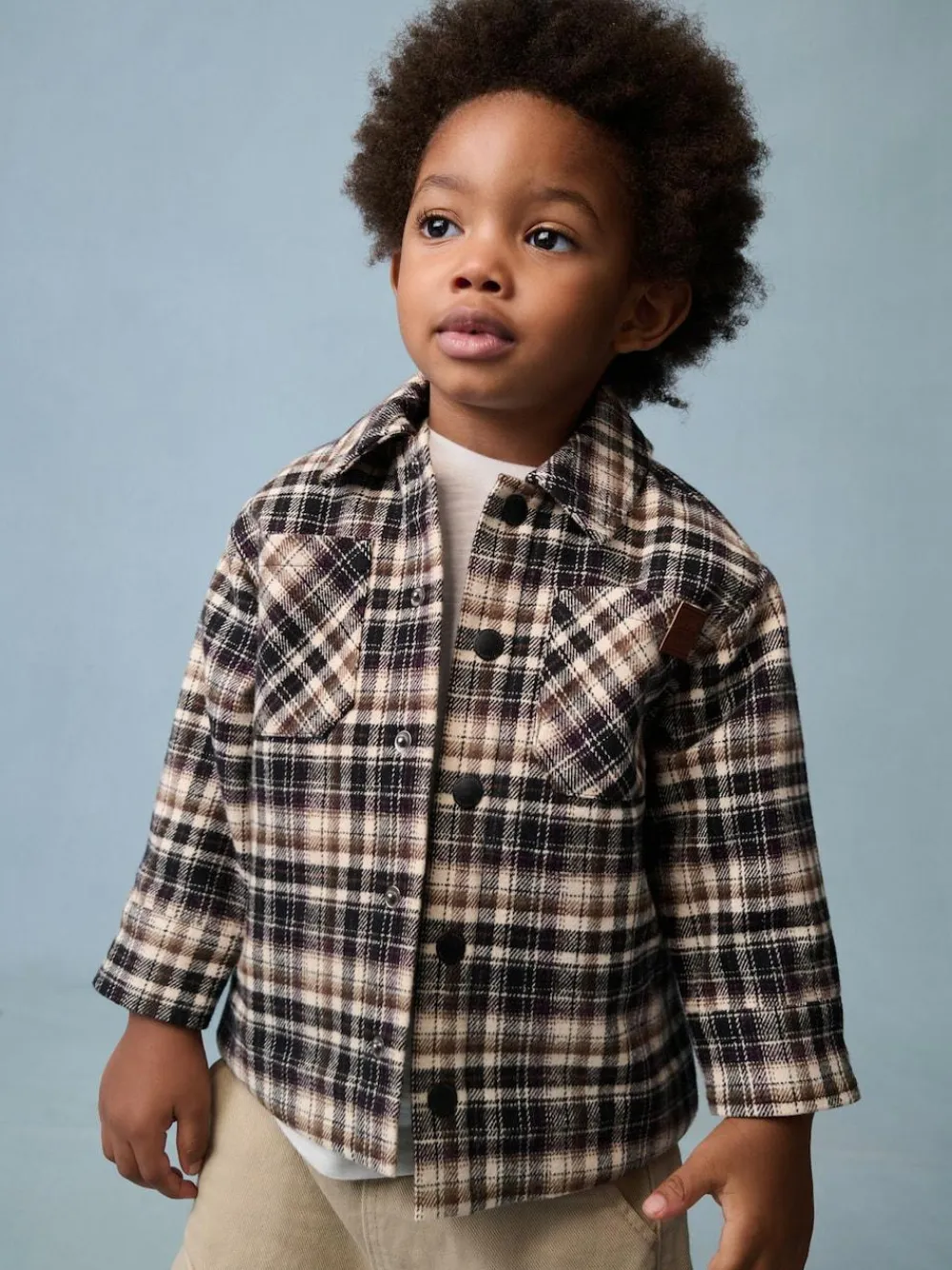 Sale Next Borg Lined Check Shacket (3mths-7yrs) Mono Core
