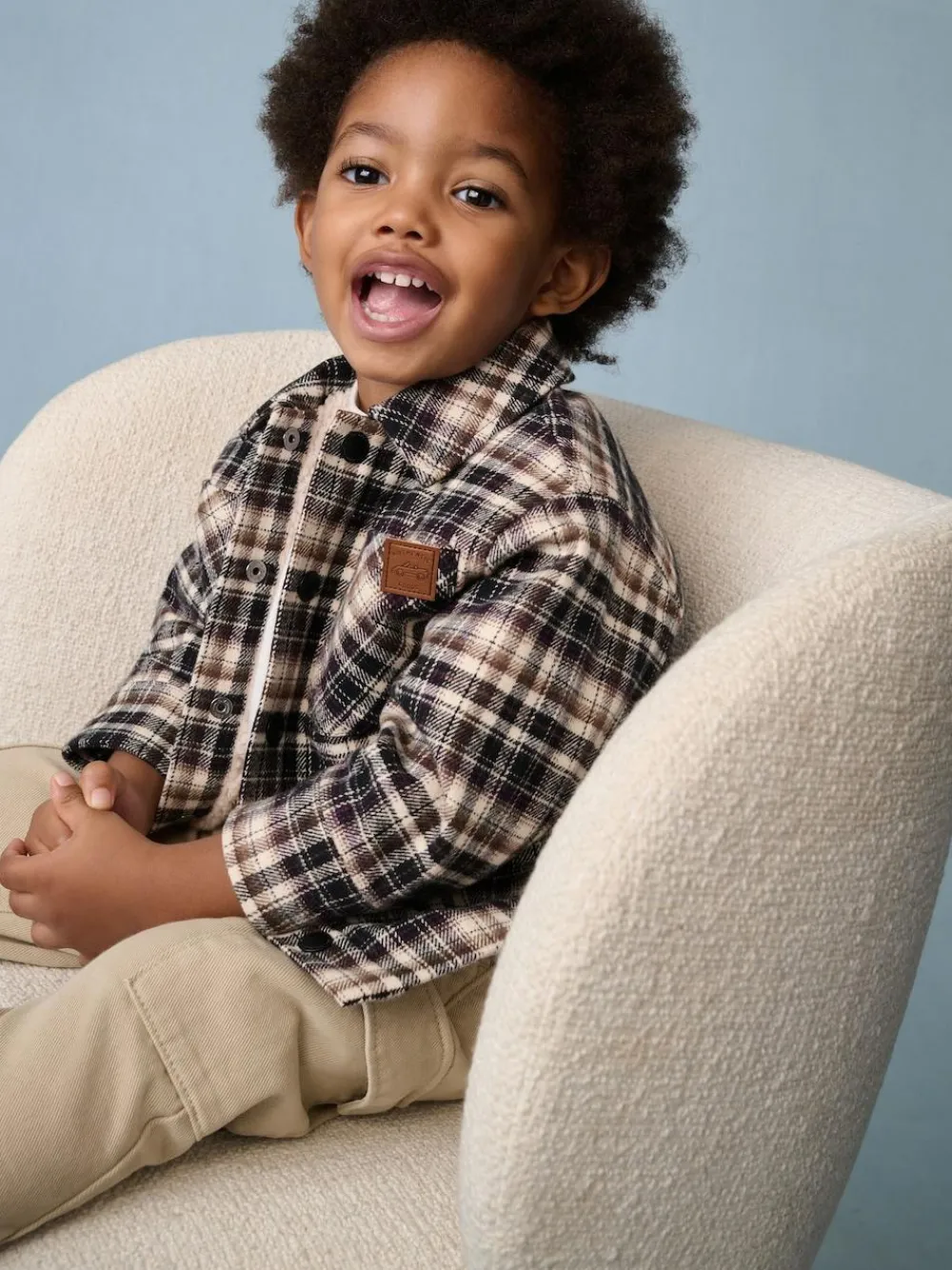Sale Next Borg Lined Check Shacket (3mths-7yrs) Mono Core