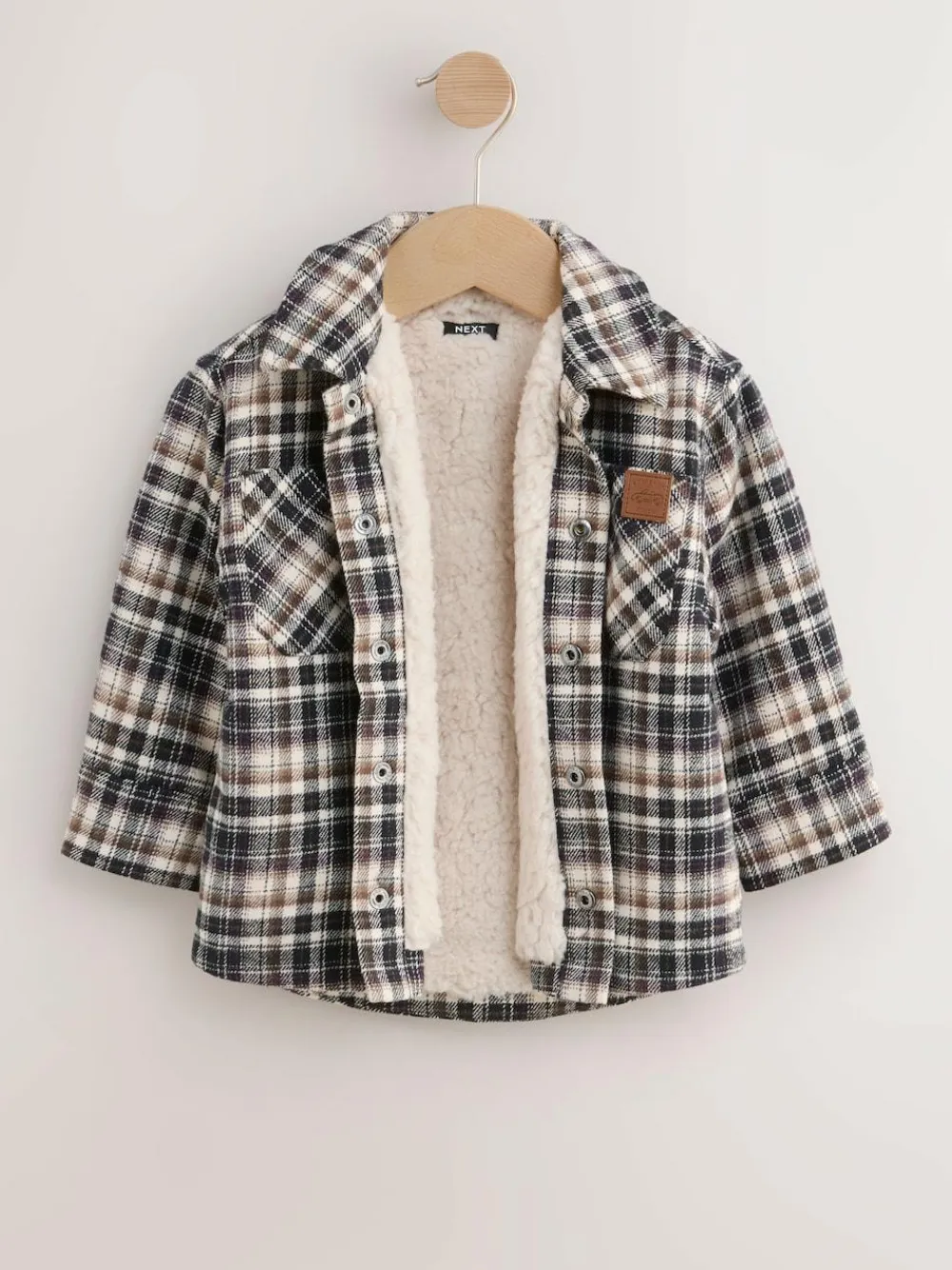 Sale Next Borg Lined Check Shacket (3mths-7yrs) Mono Core